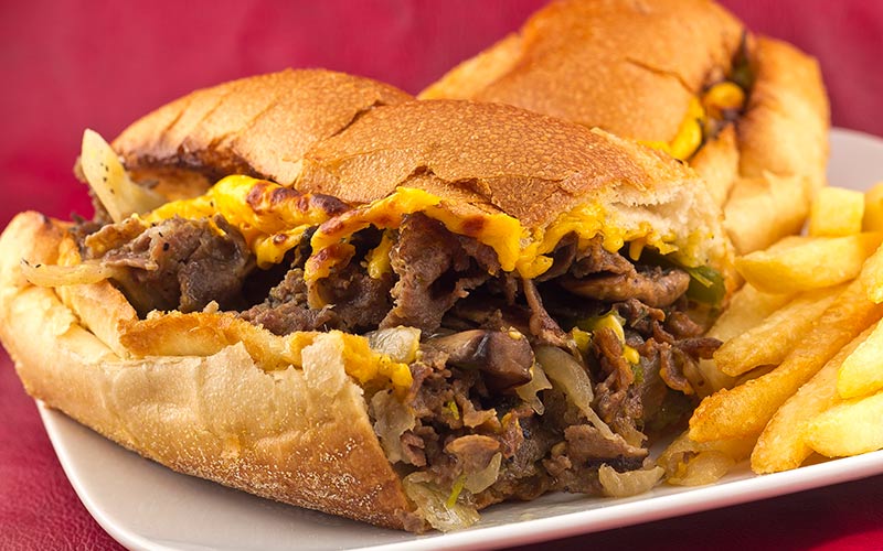 amerikansk mad philly cheesesteak